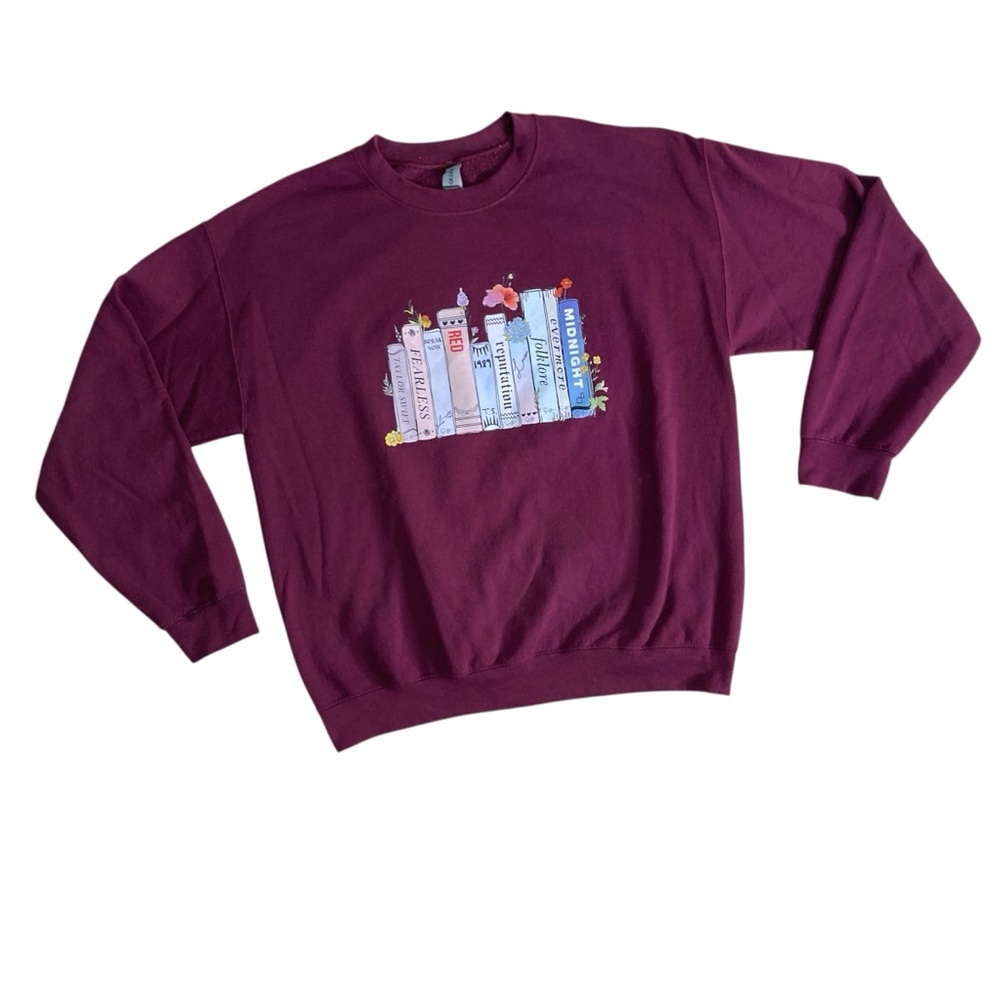 Albums as Books Burgundy Crewneck Sweatshirt‎ Unofficial  (Size L) - Picture 2 of 9